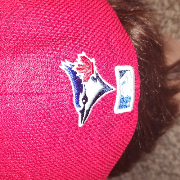 New Era MLB Toronto Bluejays Authentic Fitted Red White Hat 7 3/8 - Picture 5 of 11